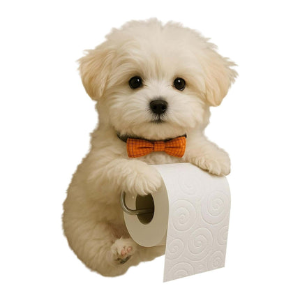 Darzheoy Dogs Toilet Roll Holder Series, 3D Resin Cute Dog Towel Rack, Wall Mouted Toilets Paper Storage Dispenser for Home Bathroom Kitchen C.