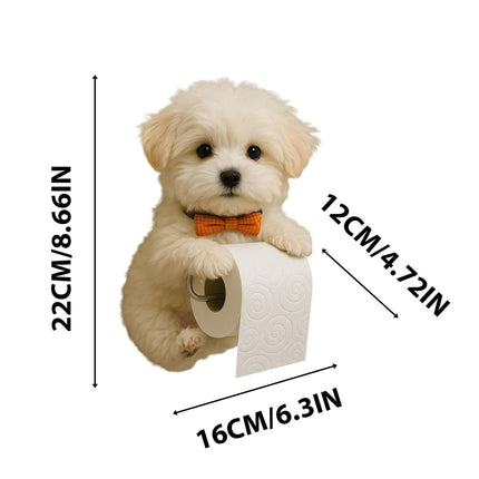 Darzheoy Dogs Toilet Roll Holder Series, 3D Resin Cute Dog Towel Rack, Wall Mouted Toilets Paper Storage Dispenser for Home Bathroom Kitchen C.