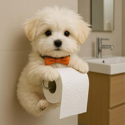 Darzheoy Dogs Toilet Roll Holder Series, 3D Resin Cute Dog Towel Rack, Wall Mouted Toilets Paper Storage Dispenser for Home Bathroom Kitchen C.
