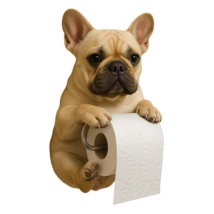 Darzheoy Dogs Toilet Roll Holder Series, 3D Resin Cute Dog Towel Rack, Wall Mouted Toilets Paper Storage Dispenser for Home Bathroom Kitchen E.