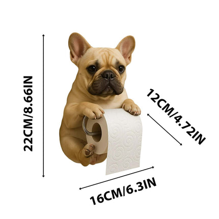Darzheoy Dogs Toilet Roll Holder Series, 3D Resin Cute Dog Towel Rack, Wall Mouted Toilets Paper Storage Dispenser for Home Bathroom Kitchen E.