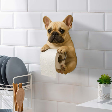 Darzheoy Dogs Toilet Roll Holder Series, 3D Resin Cute Dog Towel Rack, Wall Mouted Toilets Paper Storage Dispenser for Home Bathroom Kitchen E.