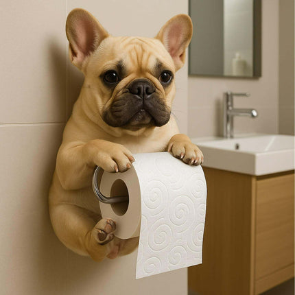 Darzheoy Dogs Toilet Roll Holder Series, 3D Resin Cute Dog Towel Rack, Wall Mouted Toilets Paper Storage Dispenser for Home Bathroom Kitchen E.