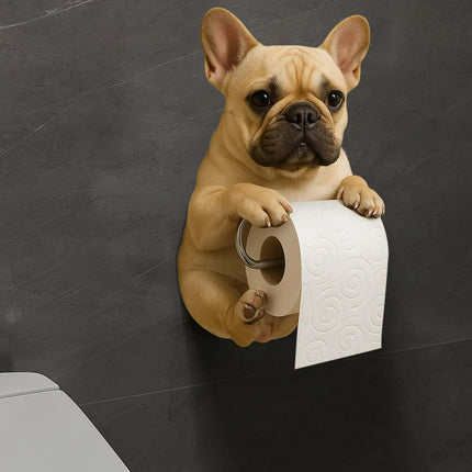Darzheoy Dogs Toilet Roll Holder Series, 3D Resin Cute Dog Towel Rack, Wall Mouted Toilets Paper Storage Dispenser for Home Bathroom Kitchen E.