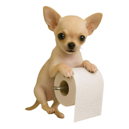 Darzheoy Dogs Toilet Roll Holder Series, 3D Resin Cute Dog Towel Rack, Wall Mouted Toilets Paper Storage Dispenser for Home Bathroom Kitchen F.