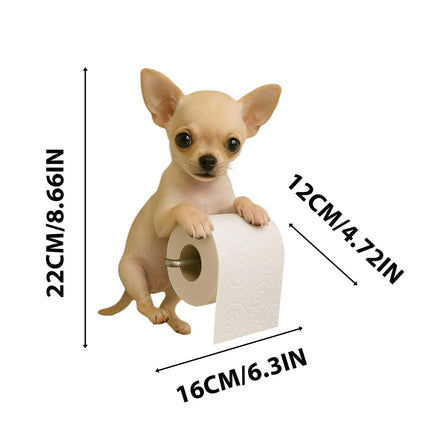 Darzheoy Dogs Toilet Roll Holder Series, 3D Resin Cute Dog Towel Rack, Wall Mouted Toilets Paper Storage Dispenser for Home Bathroom Kitchen F.