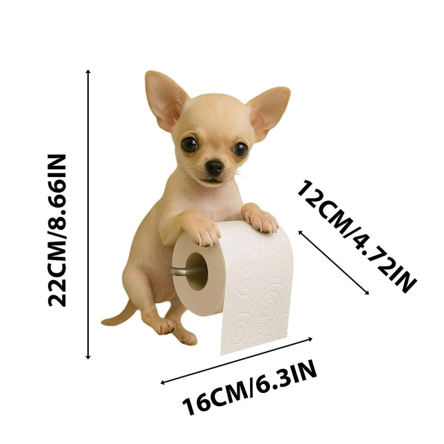 Darzheoy Dogs Toilet Roll Holder Series, 3D Resin Cute Dog Towel Rack, Wall Mouted Toilets Paper Storage Dispenser for Home Bathroom Kitchen F.