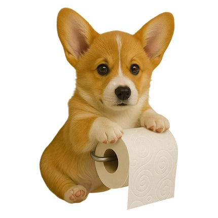Darzheoy Dogs Toilet Roll Holder Series, 3D Resin Cute Dog Towel Rack, Wall Mouted Toilets Paper Storage Dispenser for Home Bathroom Kitchen G.