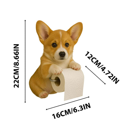 Darzheoy Dogs Toilet Roll Holder Series, 3D Resin Cute Dog Towel Rack, Wall Mouted Toilets Paper Storage Dispenser for Home Bathroom Kitchen G.