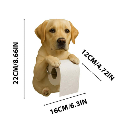 Darzheoy Dogs Toilet Roll Holder Series, 3D Resin Cute Dog Towel Rack, Wall Mouted Toilets Paper Storage Dispenser for Home Bathroom Kitchen J.
