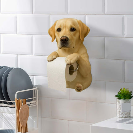 Darzheoy Dogs Toilet Roll Holder Series, 3D Resin Cute Dog Towel Rack, Wall Mouted Toilets Paper Storage Dispenser for Home Bathroom Kitchen J.