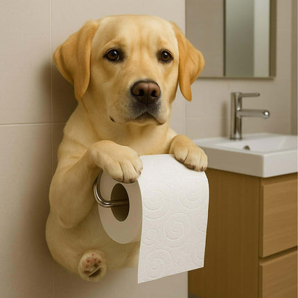 Darzheoy Dogs Toilet Roll Holder Series, 3D Resin Cute Dog Towel Rack, Wall Mouted Toilets Paper Storage Dispenser for Home Bathroom Kitchen J.