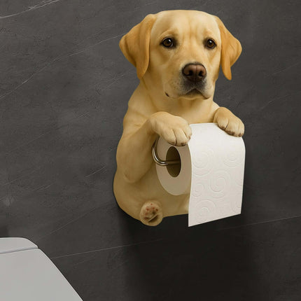 Darzheoy Dogs Toilet Roll Holder Series, 3D Resin Cute Dog Towel Rack, Wall Mouted Toilets Paper Storage Dispenser for Home Bathroom Kitchen J.