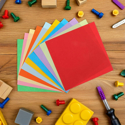 HOOWIFFY 100 Sheets Multicolor Origami Paper 20x20 cm for Kids, Office Crafts, Art Projects and Fun Activities.