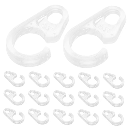 HOOWIFFY 30Pcs Curtain Hoops Transparent Plastic for Effortless Installation Home Decor.