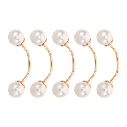 HOOWIFFY 5pcs No Sew Chest Brooch Set with Multi Artificial , Anti Exposure Decorative Pins for Women Shirts.