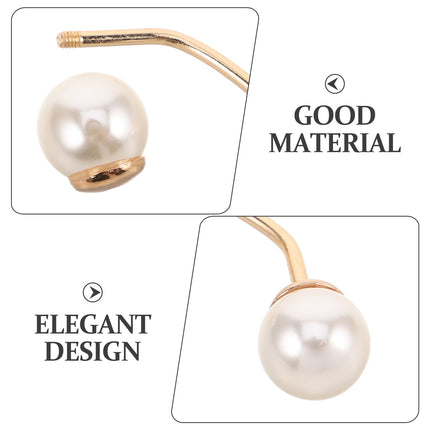 HOOWIFFY 5pcs No Sew Chest Brooch Set with Multi Artificial , Anti Exposure Decorative Pins for Women Shirts.