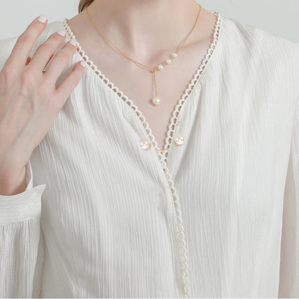 HOOWIFFY 5pcs No Sew Chest Brooch Set with Multi Artificial , Anti Exposure Decorative Pins for Women Shirts.