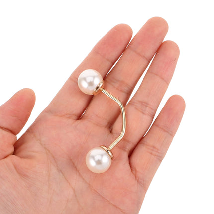 HOOWIFFY 5pcs No Sew Chest Brooch Set with Multi Artificial , Anti Exposure Decorative Pins for Women Shirts.
