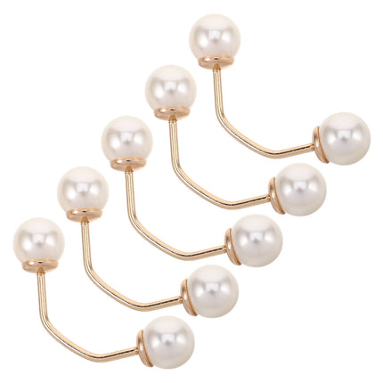 HOOWIFFY 5pcs No Sew Chest Brooch Set with Multi Artificial , Anti Exposure Decorative Pins for Women Shirts.