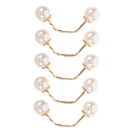 HOOWIFFY 5pcs No Sew Chest Brooch Set with Multi Artificial , Anti Exposure Decorative Pins for Women Shirts.