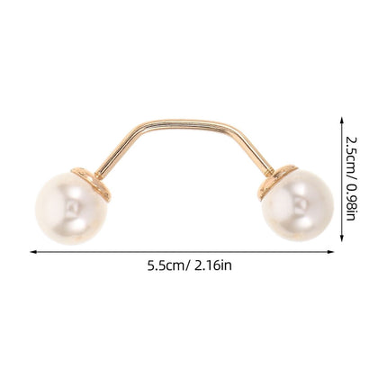HOOWIFFY 5pcs No Sew Chest Brooch Set with Multi Artificial , Anti Exposure Decorative Pins for Women Shirts.
