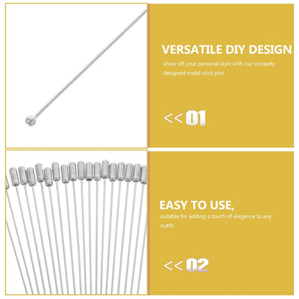 HOOWIFFY Stainless Steel Stick Pins for Crafts and Hats, Elegant and Portable, 20 Pieces.