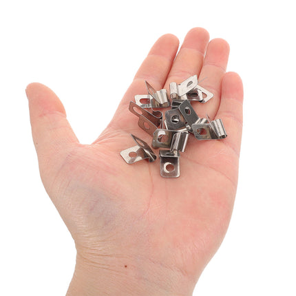 HOOWIFFY 100Pcs Stainless Steel Metal Wire Fence Clips for Quick and Easy Installation Fixing Accessories.