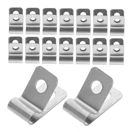 HOOWIFFY 100Pcs Stainless Steel Metal Wire Fence Clips for Quick and Easy Installation Fixing Accessories.