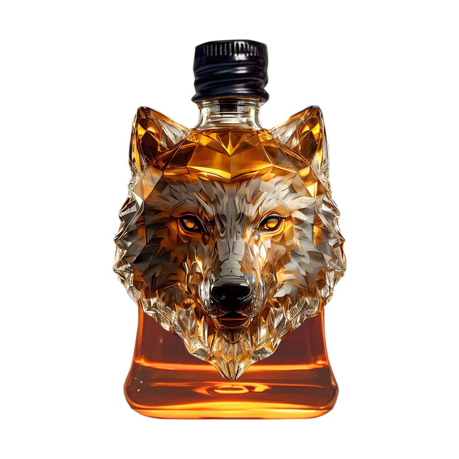 Darzheoy Wolf Whiskey Bottle, Funny Wolf Whiskey Bottle, 3D Wolf Shape Glass, Wine Decanter for Men Dad, Home Bar Dachshund Lover Decor D.