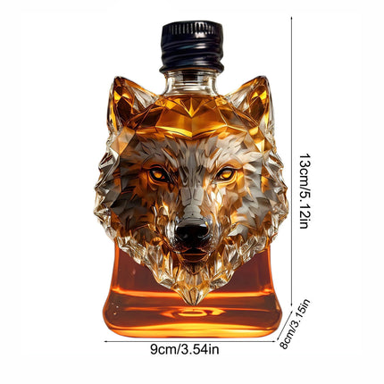 Darzheoy Wolf Whiskey Bottle, Funny Wolf Whiskey Bottle, 3D Wolf Shape Glass, Wine Decanter for Men Dad, Home Bar Dachshund Lover Decor D.