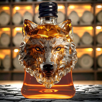 Darzheoy Wolf Whiskey Bottle, Funny Wolf Whiskey Bottle, 3D Wolf Shape Glass, Wine Decanter for Men Dad, Home Bar Dachshund Lover Decor D.