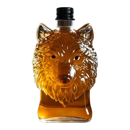 Darzheoy Wolf Whiskey Bottle, Funny Wolf Whiskey Bottle, 3D Wolf Shape Glass, Wine Decanter for Men Dad, Home Bar Dachshund Lover Decor E.