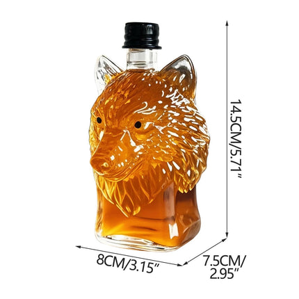 Darzheoy Wolf Whiskey Bottle, Funny Wolf Whiskey Bottle, 3D Wolf Shape Glass, Wine Decanter for Men Dad, Home Bar Dachshund Lover Decor E.