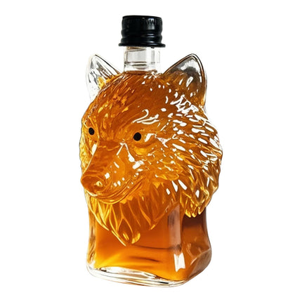 Darzheoy Wolf Whiskey Bottle, Funny Wolf Whiskey Bottle, 3D Wolf Shape Glass, Wine Decanter for Men Dad, Home Bar Dachshund Lover Decor E.