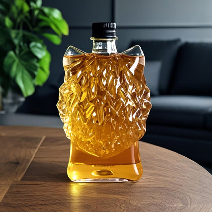 Darzheoy Wolf Whiskey Bottle, Funny Wolf Whiskey Bottle, 3D Wolf Shape Glass, Wine Decanter for Men Dad, Home Bar Dachshund Lover Decor E.