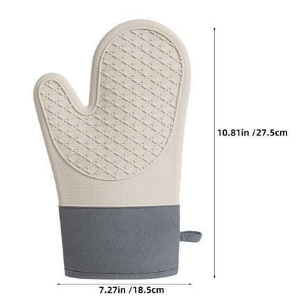 HOOWIFFY Silicone Oven Mitts Baking Gloves White 2 Pieces for Kitchen Cooking.