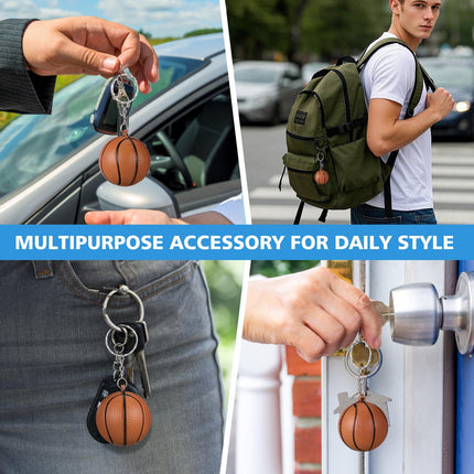 HOOWIFFY 24pcs Basketball Party Favors Simple Design Alloy Key Decoration for Adults.