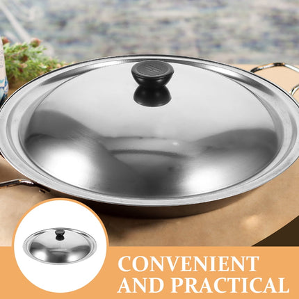 HOOWIFFY Stainless Steel Pot Lid for Kitchen Easy Clean Universal Pan Cover with Sturdy Handle 11.8 Inches Silver.