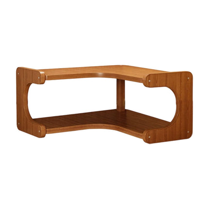 Kdkad 2-Tier Corner Desk Shelf 14x5 Inch Solid Wood Organizer for Kitchen/Bathroom/ice Multi-Functional Storage Rack Space-Saving Display Stand for Mugs & Supplies.