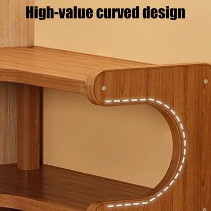 Kdkad 2-Tier Corner Desk Shelf 14x5 Inch Solid Wood Organizer for Kitchen/Bathroom/ice Multi-Functional Storage Rack Space-Saving Display Stand for Mugs & Supplies.