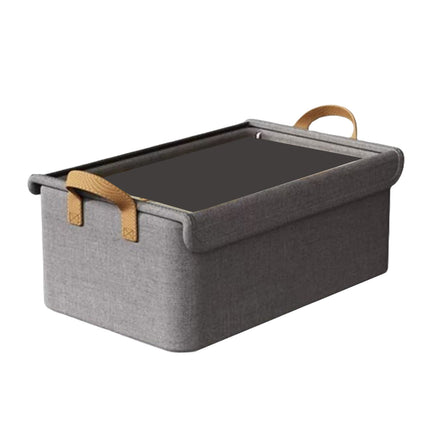 Darzheoy Large Foldable Storage Box with Lids Fabric Storage Cube Organizer Cloth Containers Bins Baskets for Closet Clothes Clothing Bed Room Gray.