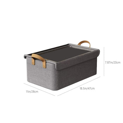 Darzheoy Large Foldable Storage Box with Lids Fabric Storage Cube Organizer Cloth Containers Bins Baskets for Closet Clothes Clothing Bed Room Gray.