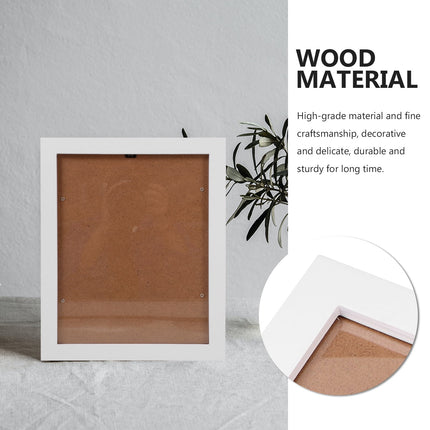 HOOWIFFY Decorative White Picture Frame for Home Use Elegant Design 8.5x11 Plastic Photo Display Frame.