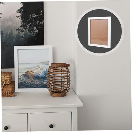 HOOWIFFY Decorative White Picture Frame for Home Use Elegant Design 8.5x11 Plastic Photo Display Frame.