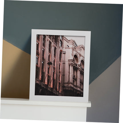 HOOWIFFY Decorative White Picture Frame for Home Use Elegant Design 8.5x11 Plastic Photo Display Frame.