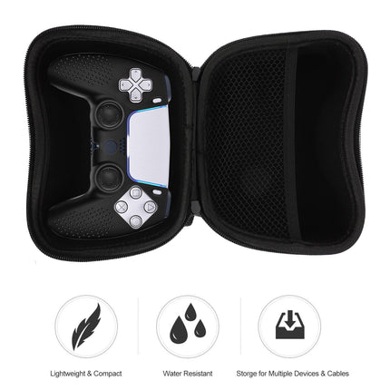 HOOWIFFY Black Game Controller Protective Case with EVA Material, Scratch-Resistant and Shockproof Lining for Enhanced Safety.