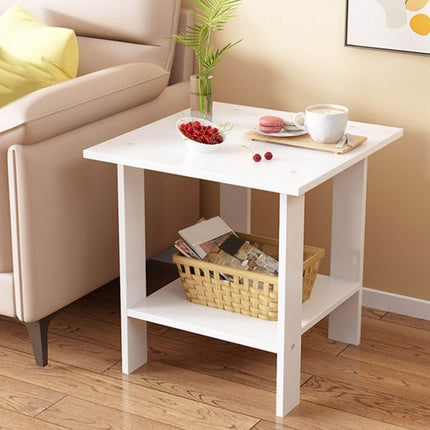Kdkad Compact Multi-Functional Side Table, Small Accent End Table for Sofa, Bedside, Living Room & Apartment, Portable Tea Table Nightstand White.