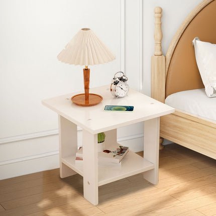 Kdkad Compact Multi-Functional Side Table, Small Accent End Table for Sofa, Bedside, Living Room & Apartment, Portable Tea Table Nightstand White.
