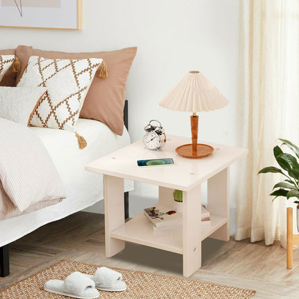 Kdkad Compact Multi-Functional Side Table, Small Accent End Table for Sofa, Bedside, Living Room & Apartment, Portable Tea Table Nightstand White.